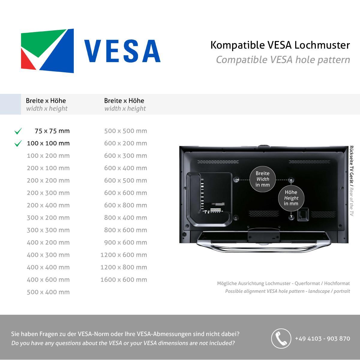 Neomounts FPMA-W820 schwenkbare TV Wandhalterung 10-27 Zoll, silber, VESA