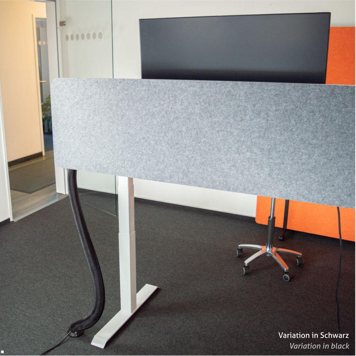 TecLines TKF002W Kabelführung Mesh Gewebe für Steh-Sitz Tisch 130 cm, weiß Anwendung Office