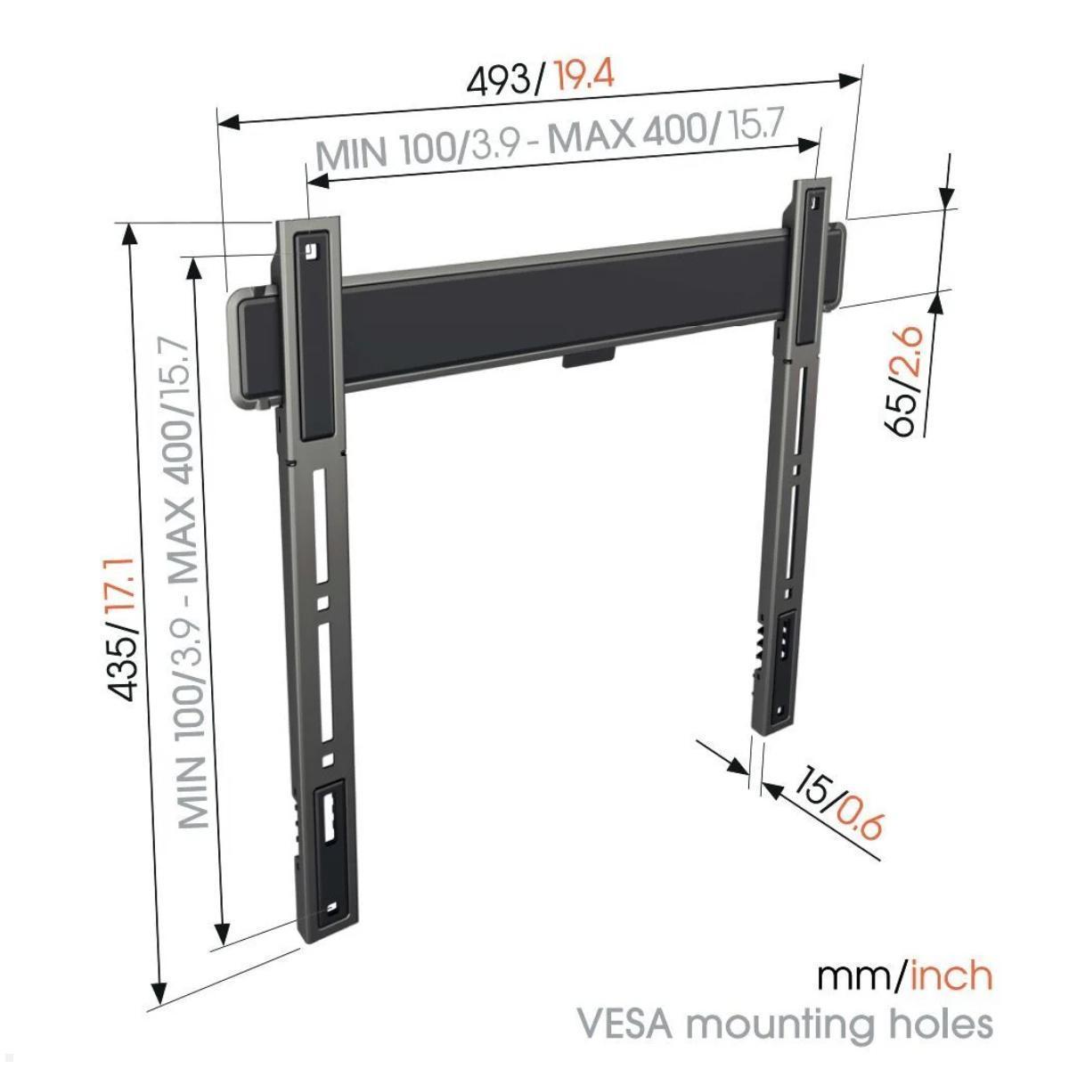 Flache TV Wandhalterung  32 bis 77 Zoll Vogels TVM 5405, Maße