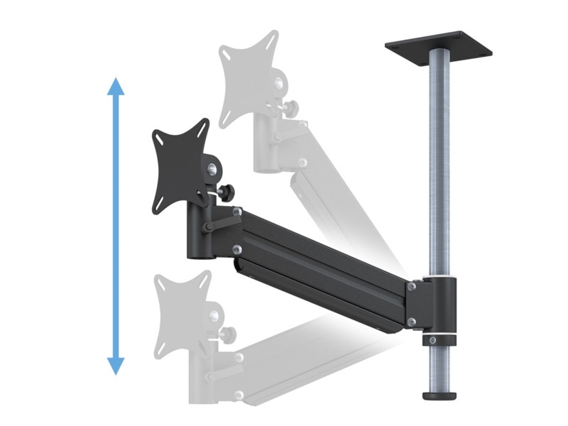 MonLines TFT-Lift Monitor Deckenhalterung bis 24Zoll WS, schwarz schwenkbar