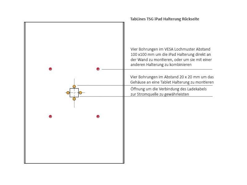 TabLines TSG055B Tablet Schutzgehäuse für Apple iPad 9.7 (2018), HB, Rückseite