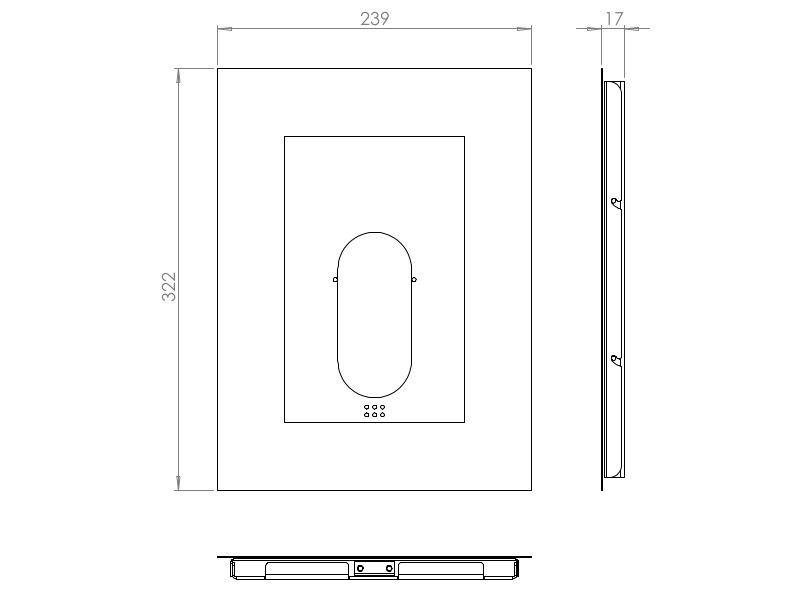 TabLines TWE061W Tablet Wandeinbau für Amazon fire HD 10, Maße