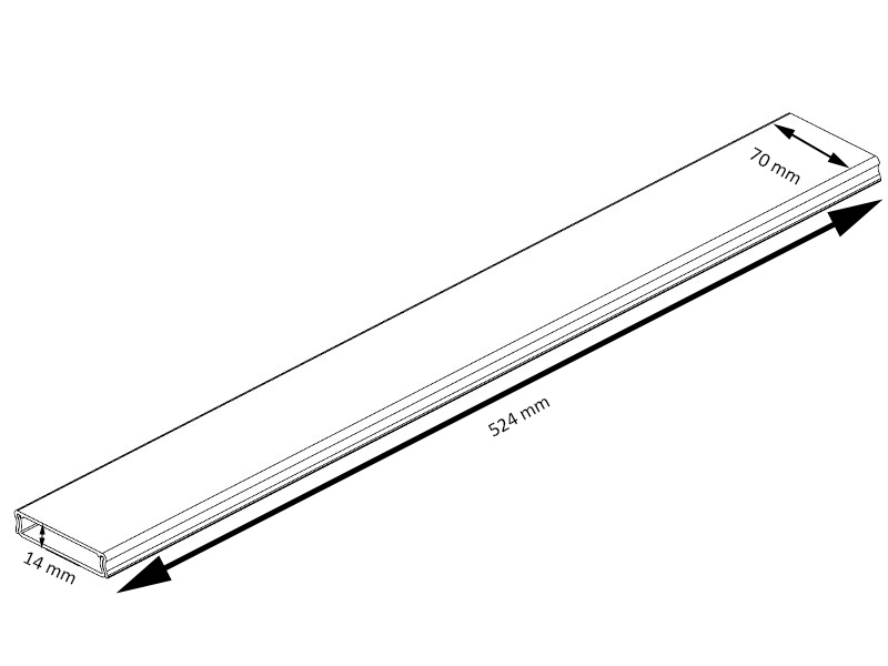 Humanscale NeatLinks Slim Kabelkanal Zeichnung