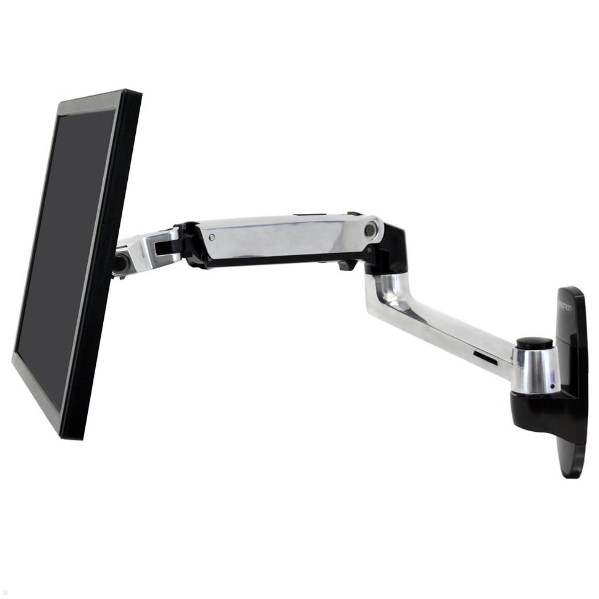 Ergotron LX Arm Monitorhalterung für Rohre / Säulen 51-55 mm, silber, Seitenansicht