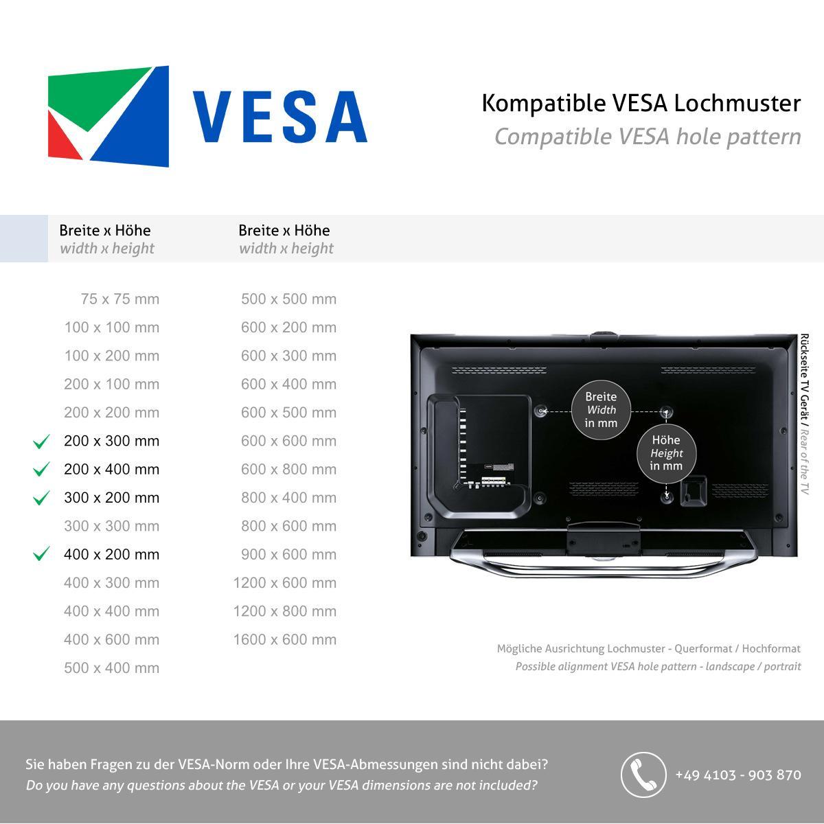 Cavus CAV-V42 VESA Platte 400x200 für CROSS, TRIANGLE, HYBRID VESA Standard