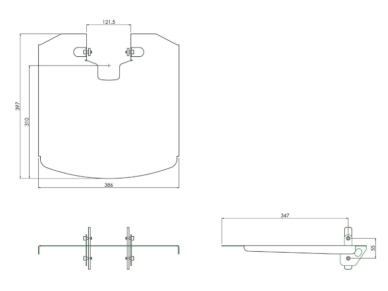 SmartMetals Laptop Halterung 386x310mm, grau Maße