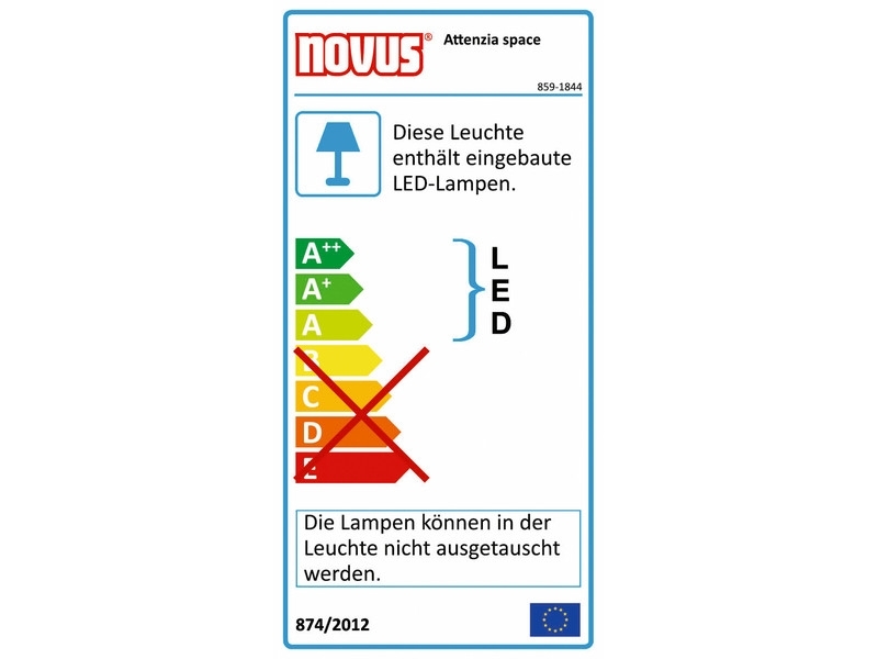 Novus Attenzia space+ LED Stehleuchte drehbar 4000K, weiß (740+4191+000) Energielabel