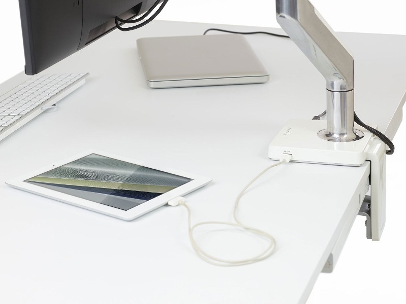 Humanscale M/Connect Dockingstation Tischklemme für M2, weiß iPad laden