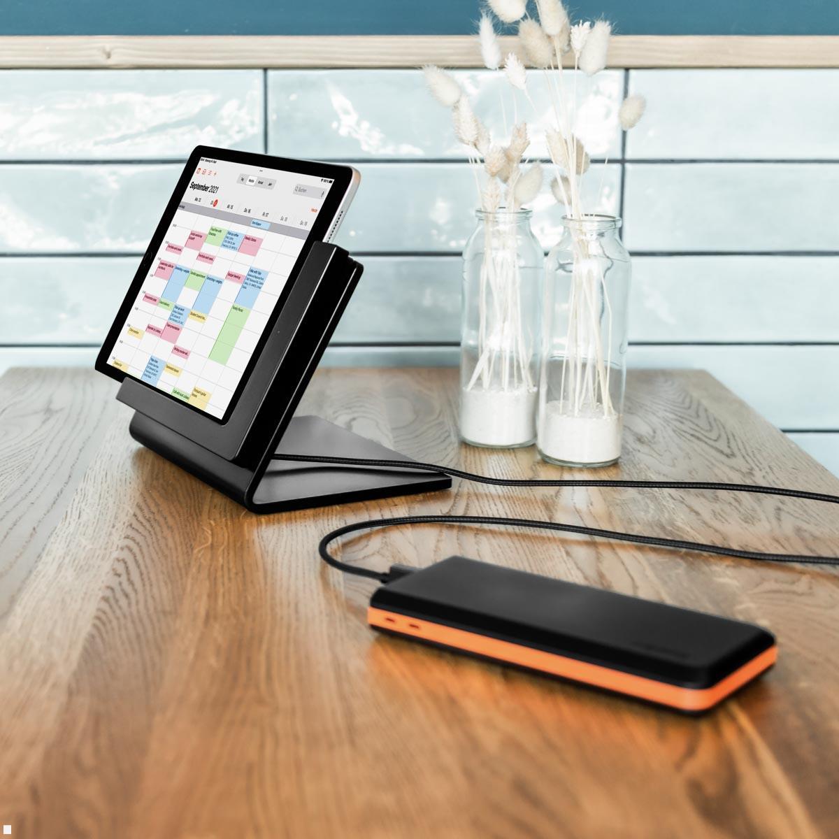 TabLines TTP002S Tabletständer Tisch Plug für iPad Pro 12.9 (5. Gen 2021) mit Powerbank (nicht enthalten), Abb. ähnlich