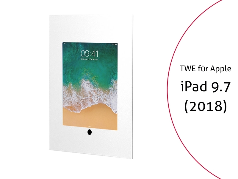 TabLines TWE063W Tablet Wandeinbau für Apple iPad 9.7 (2018), HB, weiß