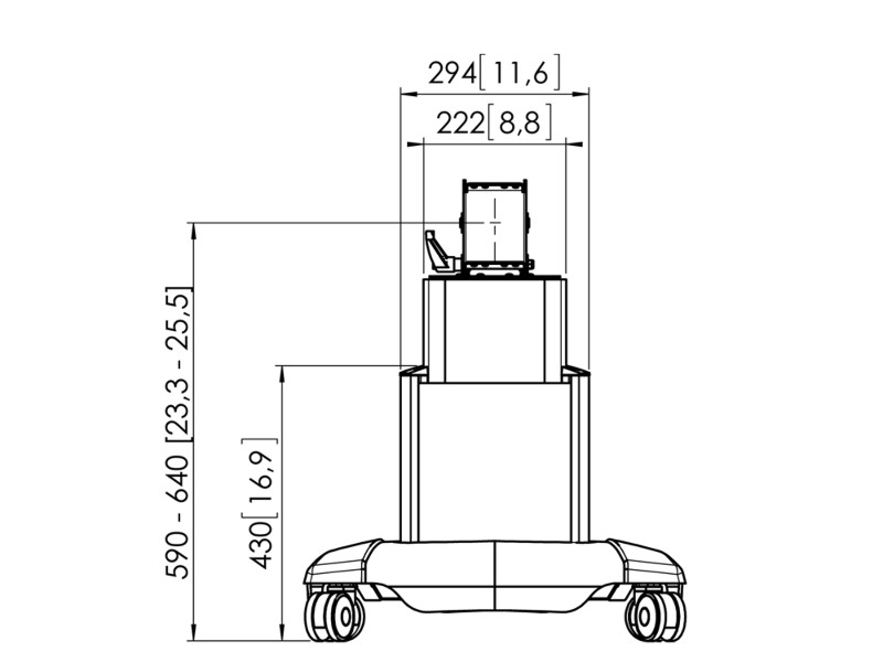 Vogels PFT 2515 Display-Trolley Zeichnung