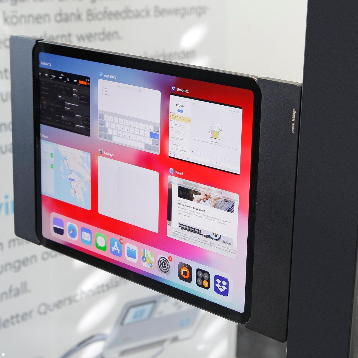 smart things sDock Fix A iPad Wandhalterung 10.9 (10. Gen.), schwarz, Anwendungsbeispiel