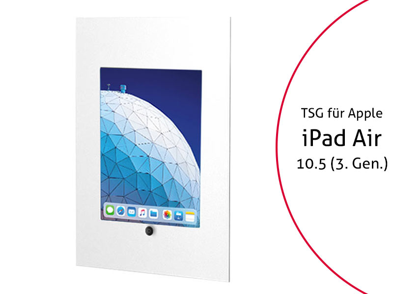 TabLines TWE074W Tablet Wandeinbau für Apple iPad Air 10.5 (3. Gen.), HB, weiß