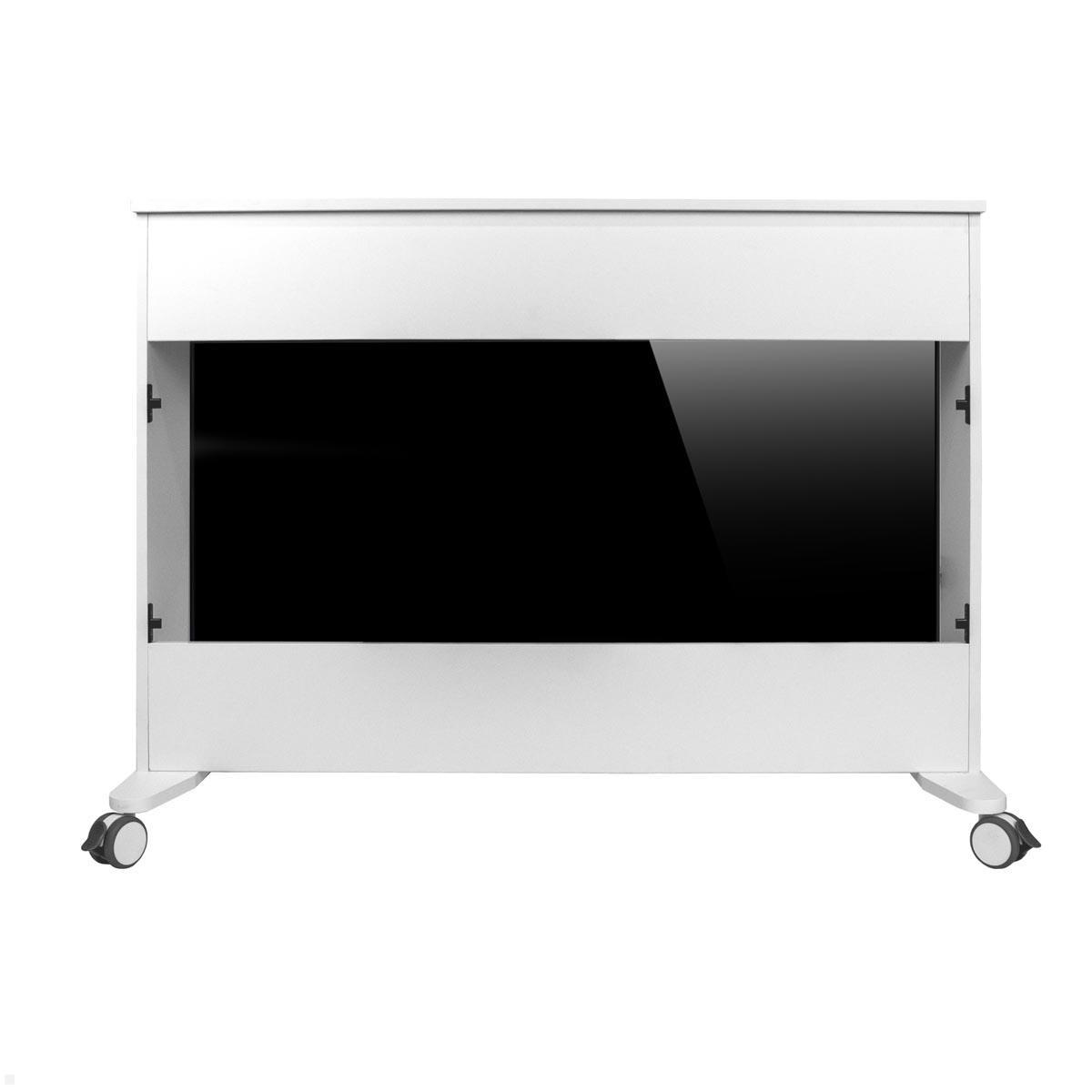 MonLines SIDEB55W mobiles TV Sideboard mit Lift bis 55 Zoll, weiß abnehmbare Frontplatte