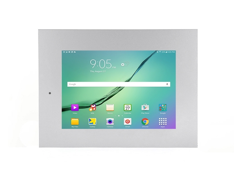 TabLines TWE020S Tablet Wandeinbau für Samsung Tab S2 9.7 DS, silber Frontansicht