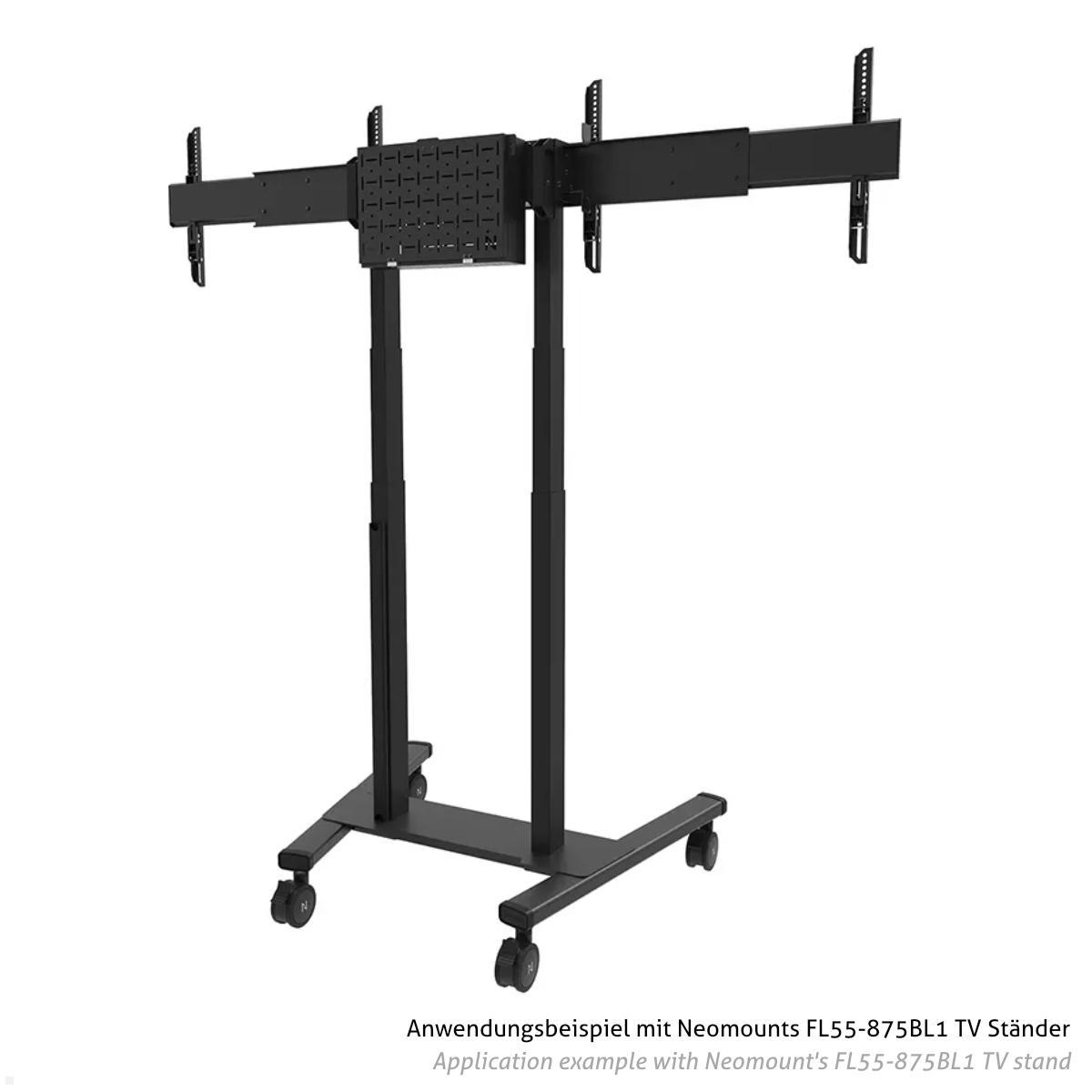 Neomounts ADM-875BL2 Zubehör VESA Adapter für Monitorhalter auf 2 Monitore, schwarz Anwendung FL55-875BL1 