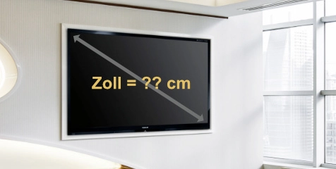 Welche Zollgröße hat mein TV?