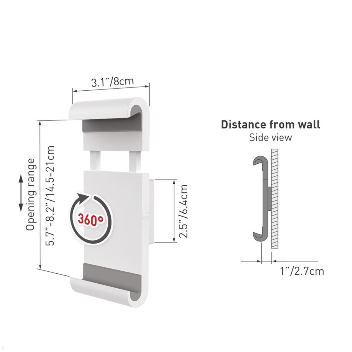 TabLines TWC001 Tablet Wandhalterung Click, Maße