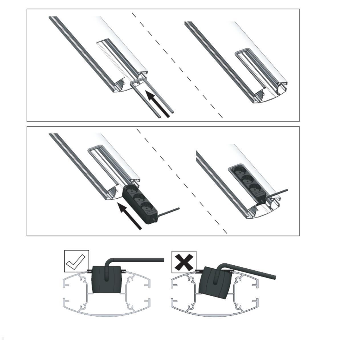 SMS Icon FH MT 2000 mobiler Monitorständer EU (K12-027-EU-7), Mehrfachsteckdose