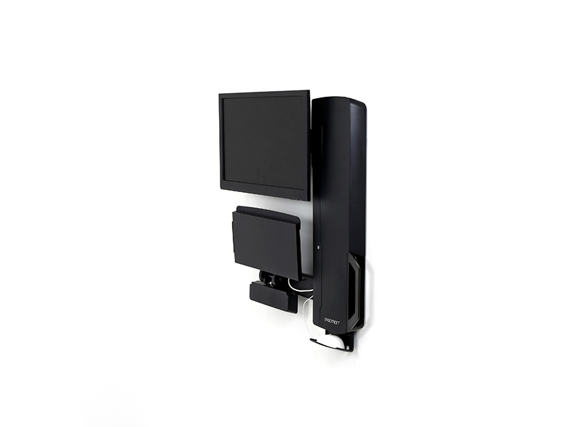 Ergotron StyleView Sitz-Steh Vertical Lift schwarz (61-081-085), platzsparend weg klappbar