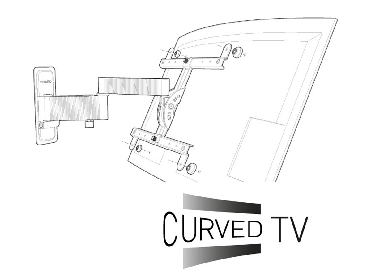 Erard EXO 600TW3 schwenkbare TV Wandhalterung 40-85 Zoll, Aluminium für Curved TV geeignet