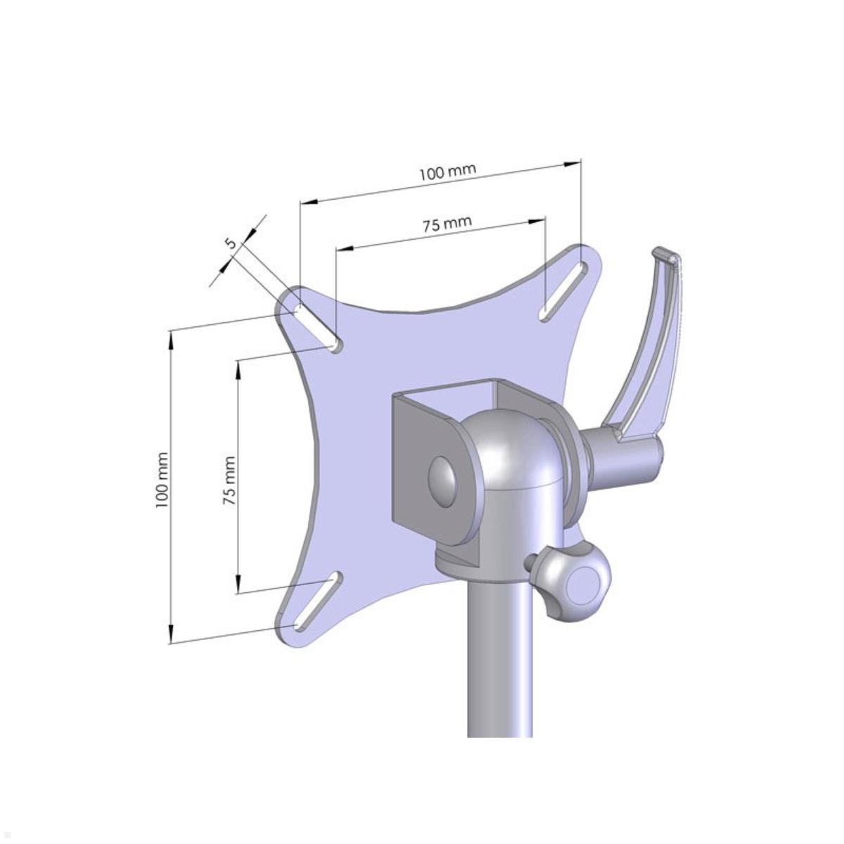 MonLines MTH298G Para 2+2 Monitor Tischhalter Standfuß bis 32 Zoll, grau, Zeichnung VESA Aufnahme