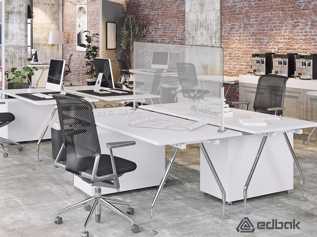 Edbak ProScreen Acrylglas Kassenbereich Schutzscheibe S, Tischklemme Anwendung Office