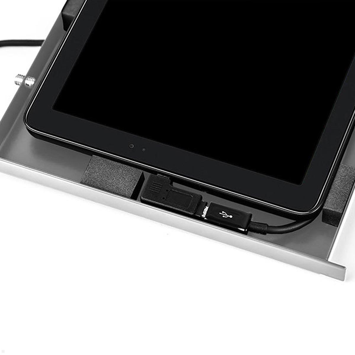 TabLines TSG109S Schutzgehäuse für Samsung Tab S10+ 12.4, silber, Kabelführung