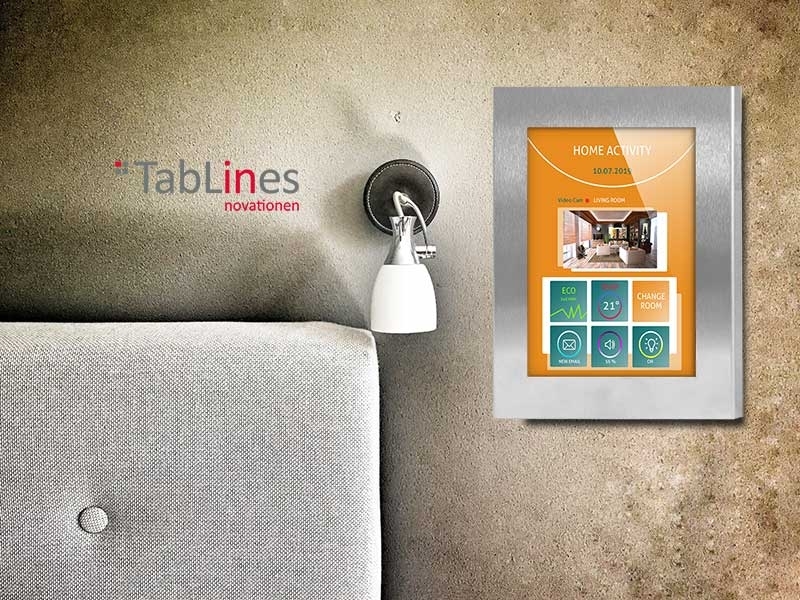 TabLines TSG039E Tablet Schutzgehäuse für Apple iPad 2/3/4, Edelstahl Smart Home Anwendung