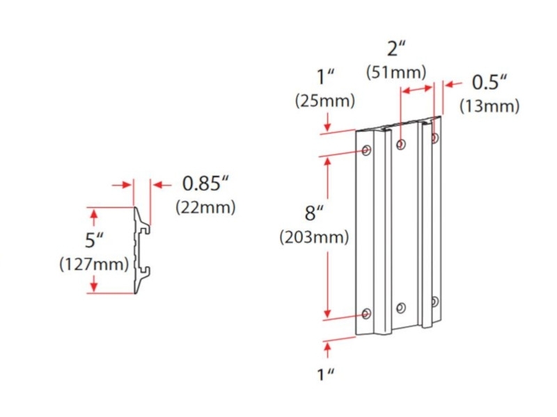 Ergotron Neo-Flex Tastatur Wandhalterung (45-403-062) Maße Wandbefestigung