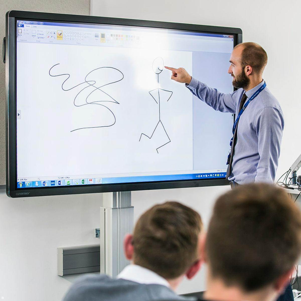 Clevertouch UX Pro Touchscreen 65 Zoll 4K UHD, interaktives Whiteboard, Multitouch Monitor