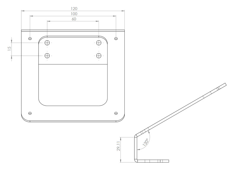 Tablines TWH001B Tablet Tischhalterung Zeichnung