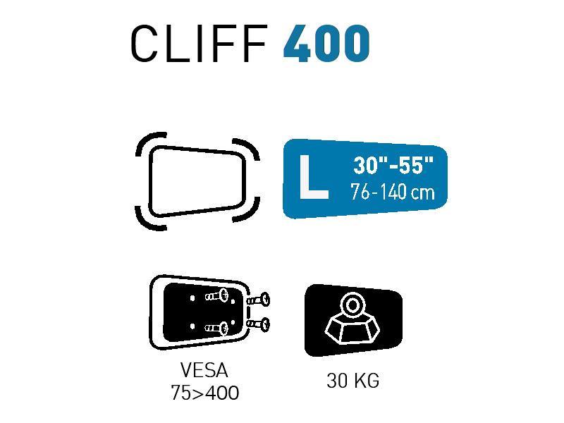 Erard CLIFF 400 starre Flachbildschirm Wandhalterung Features