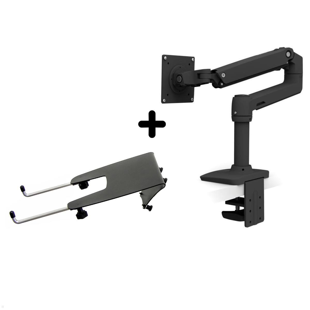 Ergotron LX Laptop Tischhalterung schwenkbar (45-241-524), schwarz Arm + Laptop Halterung