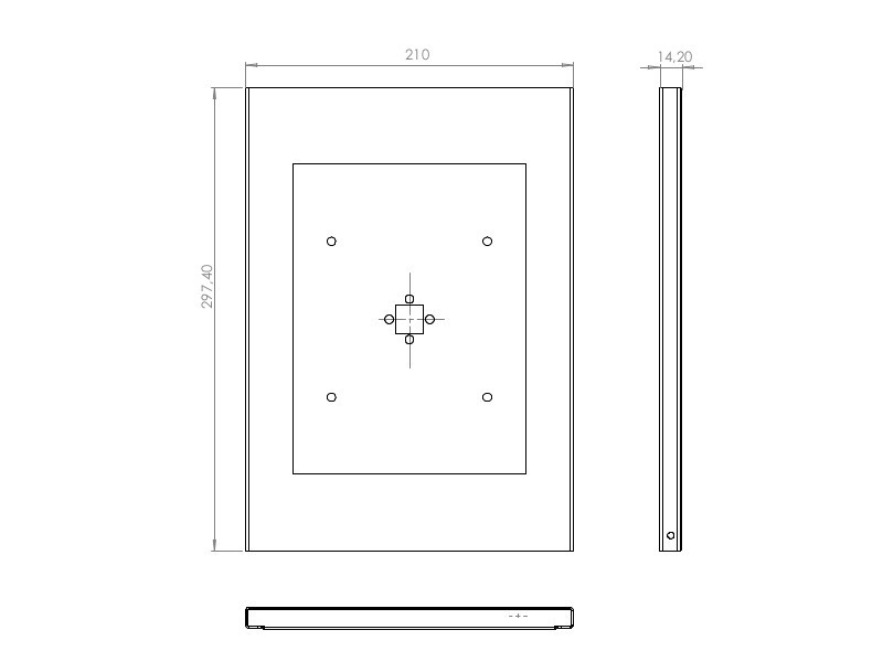 TabLines TSG042B Tablet Schutzgehäuse für Apple iPad 5 (2017), HB, schwarz Maße