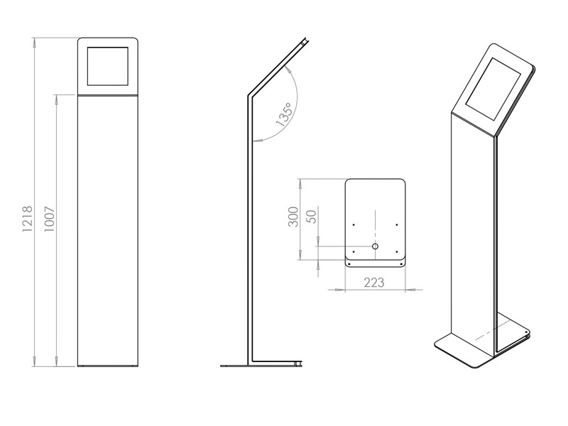 TabLines TBS025 Design Tabletstele Zeichnung