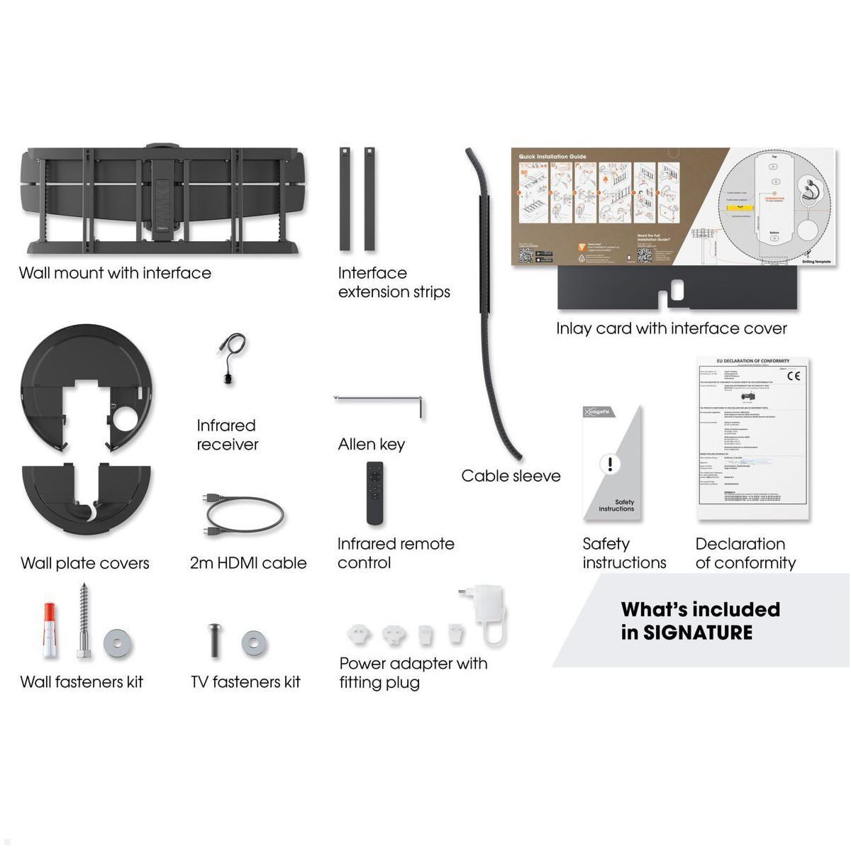 Vogels SIGNATURE TVM 7675P elektrische TV Wandhalterung RS-232 40-77 Zoll, Lieferumfang