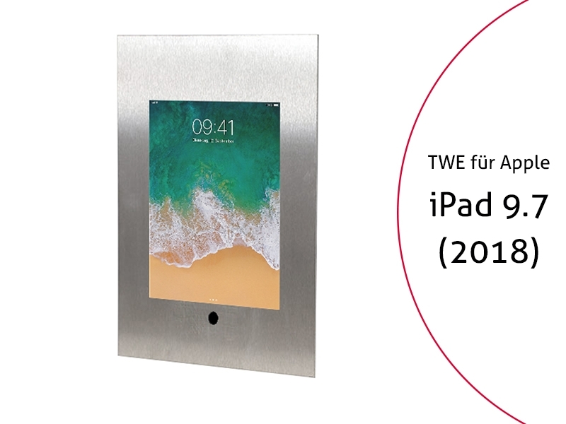 TabLines TWE063E Tablet Wandeinbau für Apple iPad 9.7 (2018), HB, Edelstahl