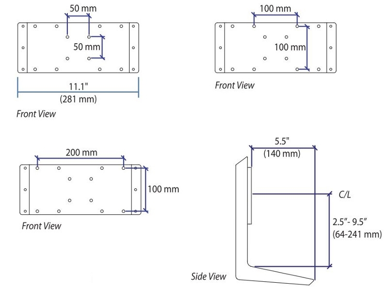 Ergotron Zubehör Justiergriff Kit für Monitorhalterung (97-760-009) Maße