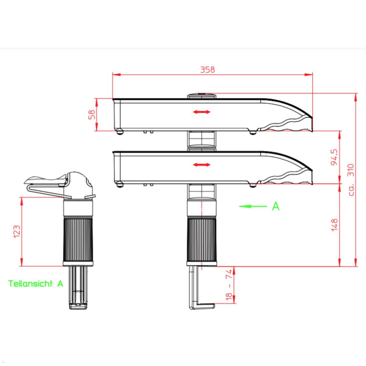 Dokumentenablage für Schreibtisch, Novus Duo II 721+4005+000, Zeichnung