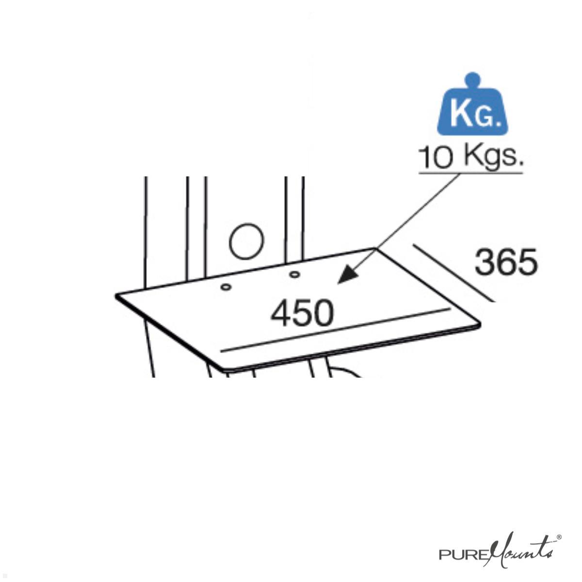 PureMounts Zubehör GI-PM-AC1 Glas Ablage für TV Standfuß Maße