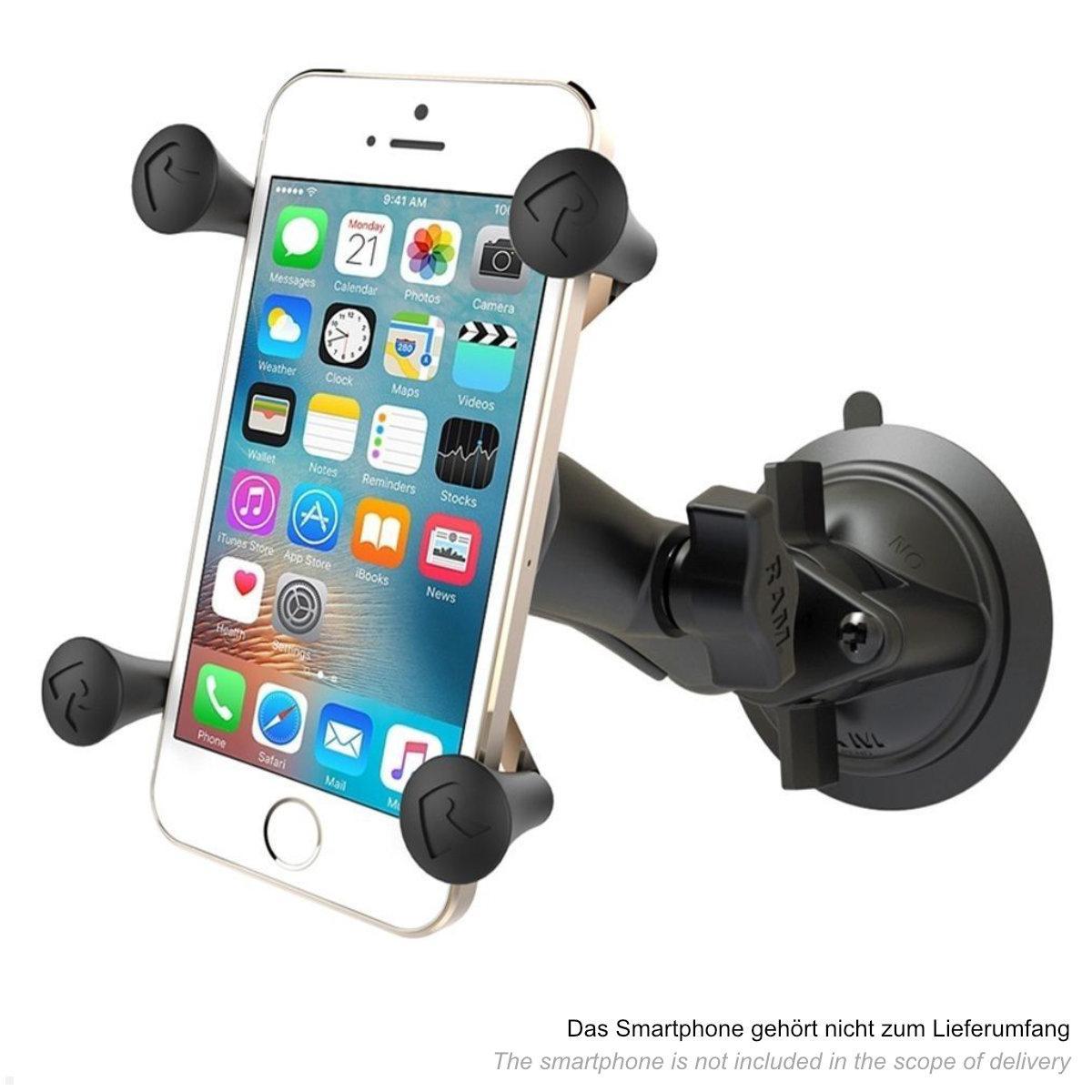 RAM Mounts X-Grip Smartphone Saugnapf Halter, B-Kugel (RAM-B-166-UN7U), schwarz