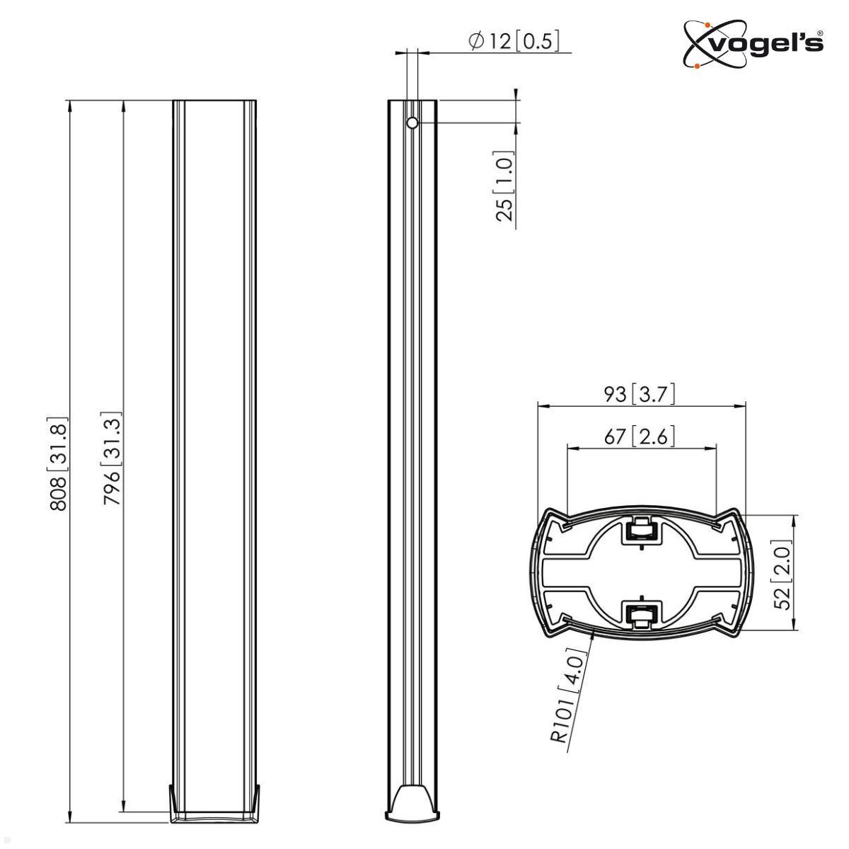 Vogel´s Connect-It II PUC 2508 Rohr, 80 cm