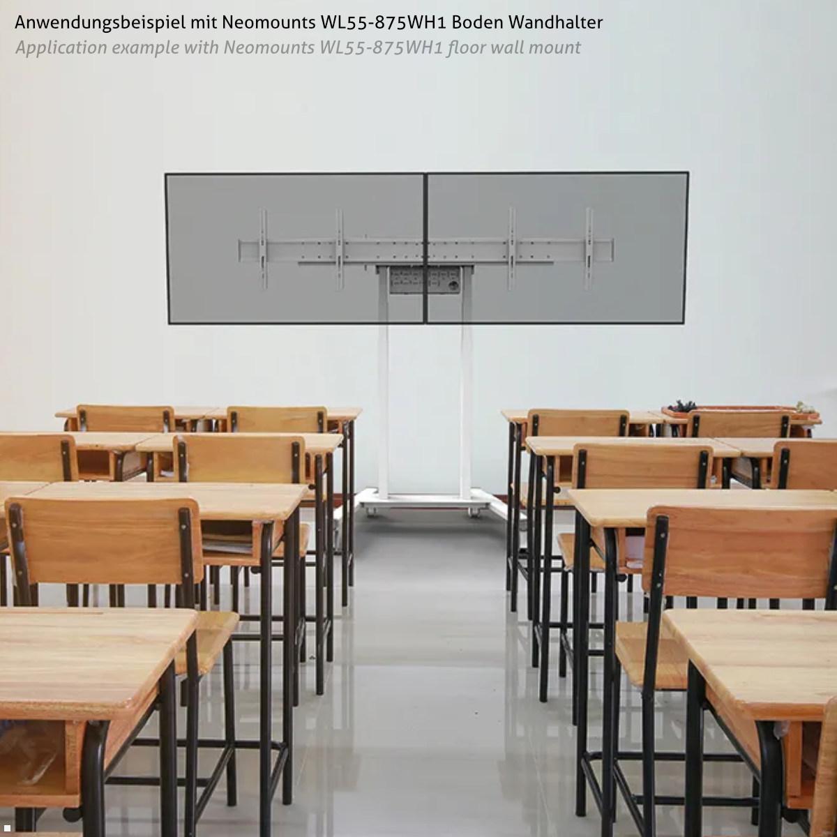 Neomounts ADM-875WH2 Zubehör VESA Adapter für Monitorhalter auf 2 Monitore, weiß Anwendung Schule