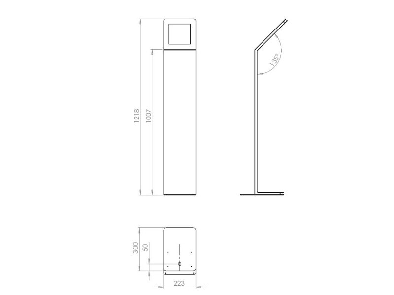 TabLines TBS048 Design Tabletständer hoch Apple iPad 5 (2017) Maße