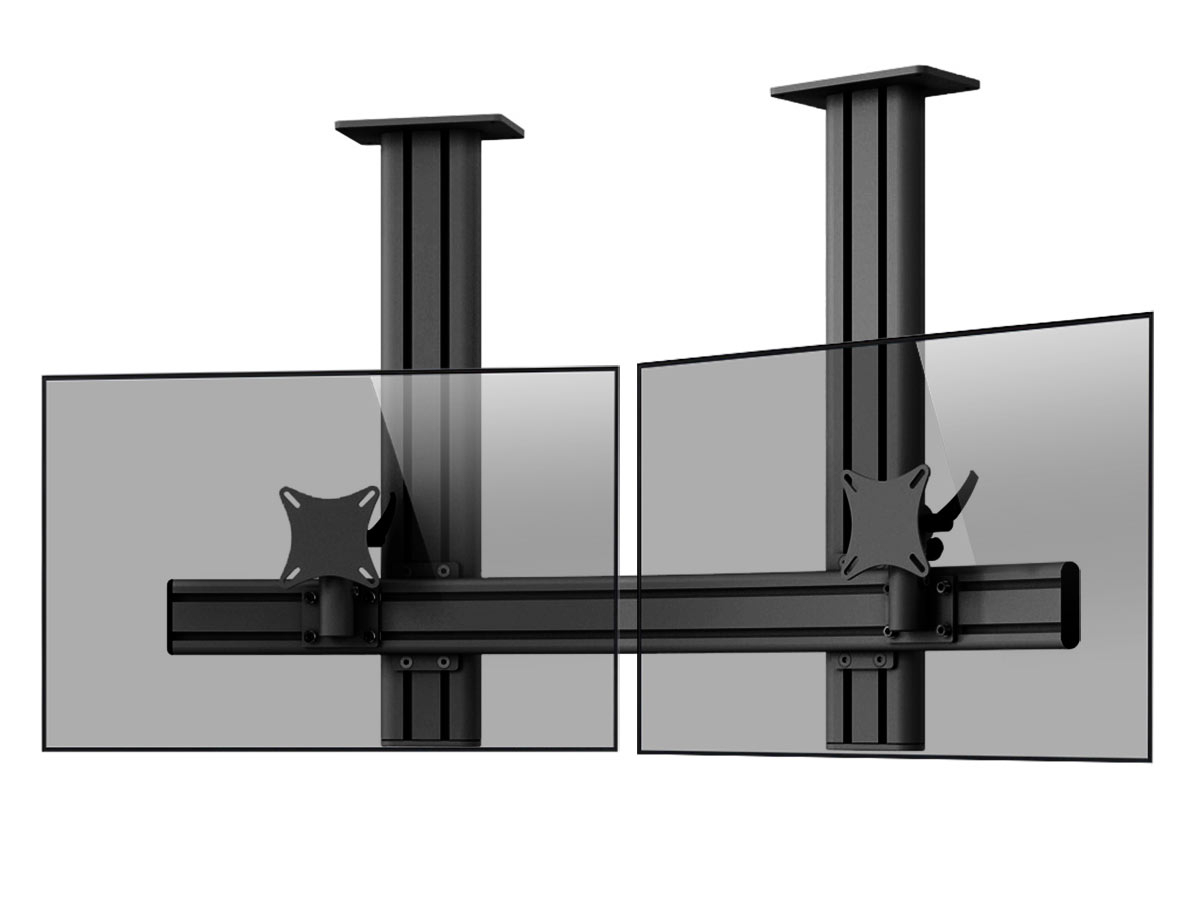 MonLines MDH207B Para 2-fach Monitor Deckenhalter Alu 25-30 Zoll, schwarz