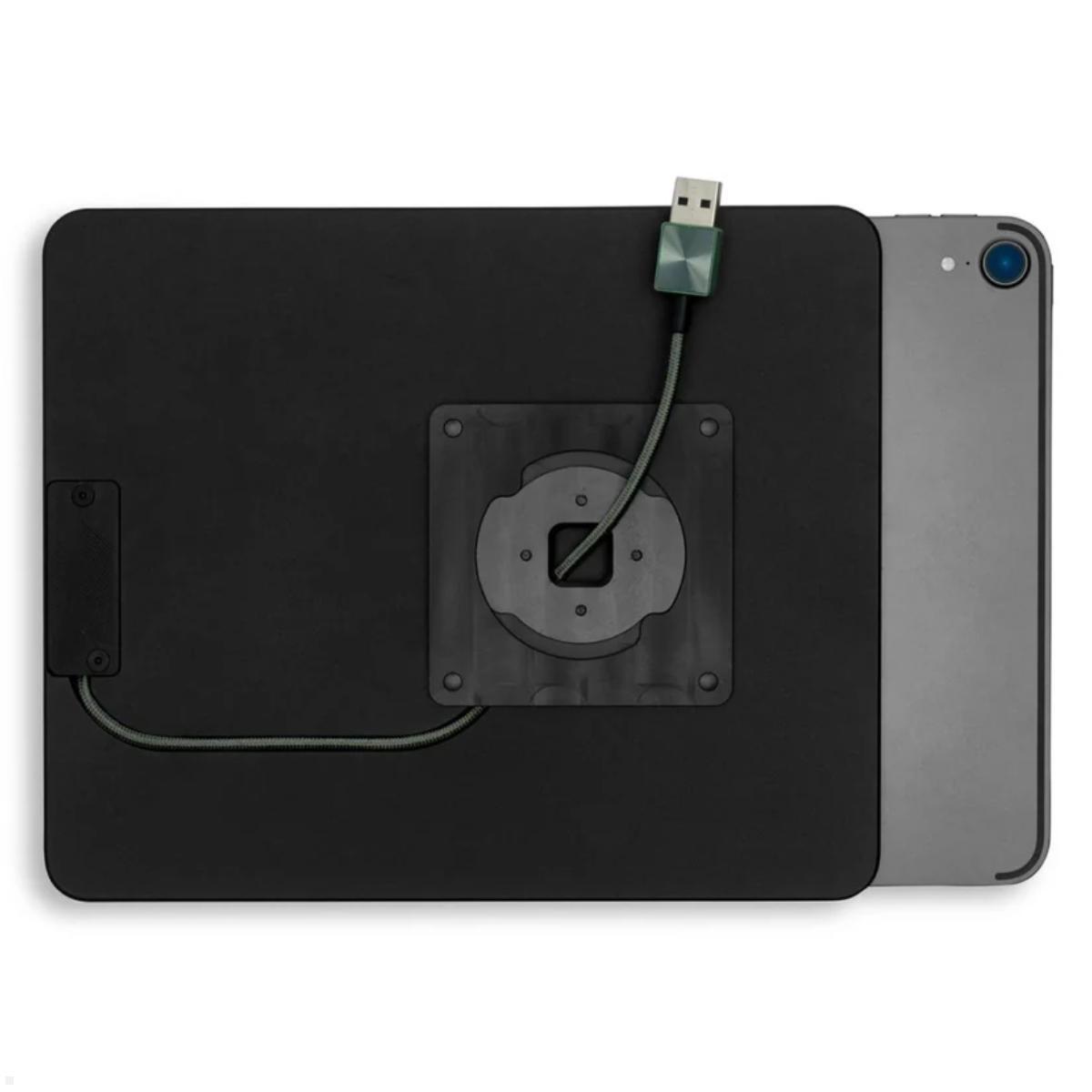 Displine Dame Wall Home Wandhalter Apple iPad 10.9 (10. Gen.), schwarz eloxiert, Rotation Unit und Kabelführung