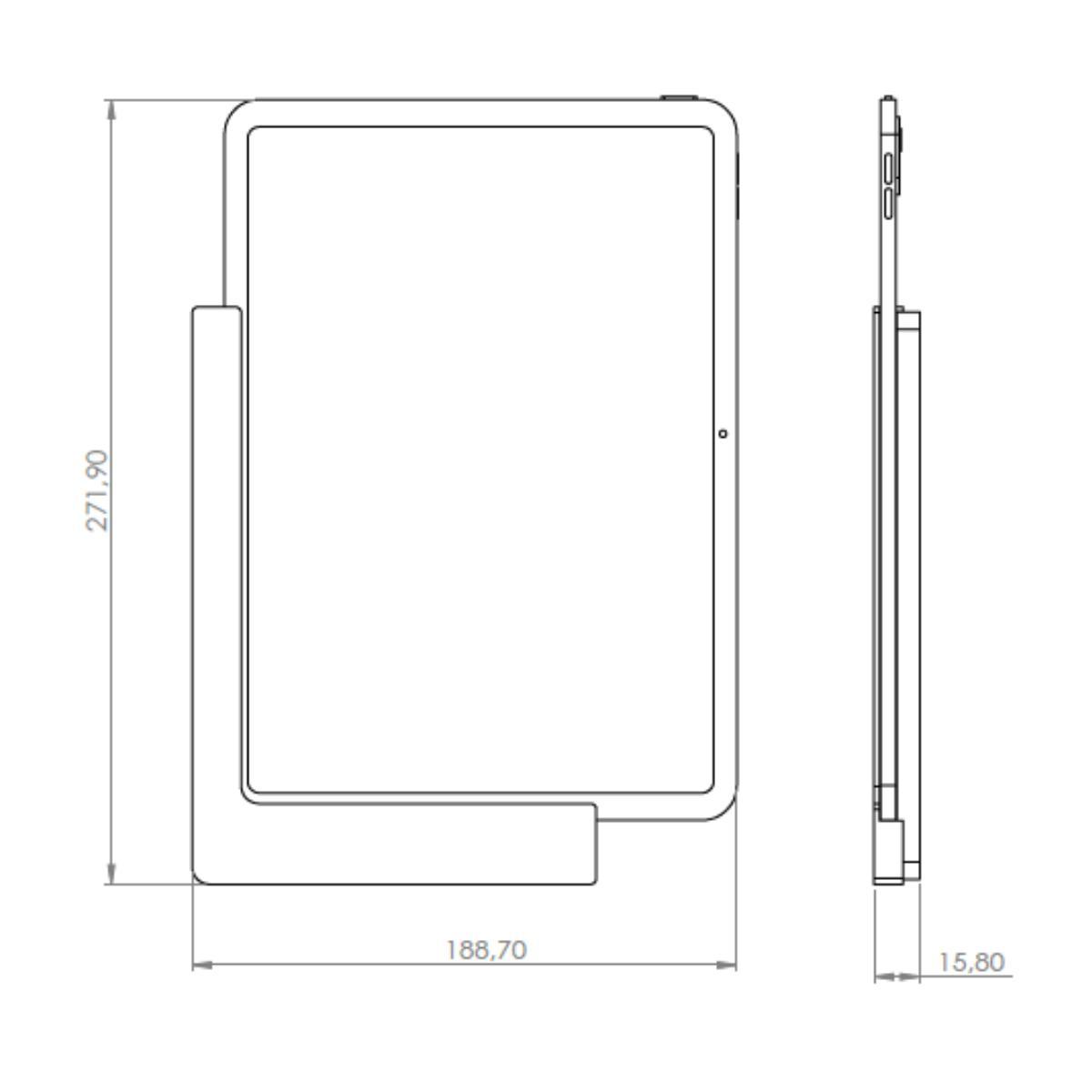 TabLines TWP037W Wandhalterung für Apple iPad Pro 11.0 (M4), Skizze