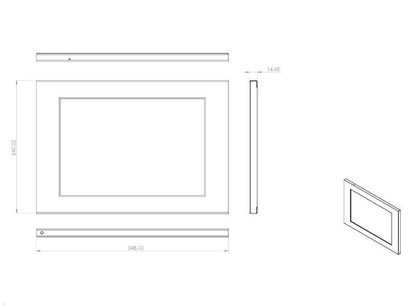 TabLines TSG073B Tablet Schutzgehäuse für Microsoft Surface Pro 7, schwarz technische Zeichnung