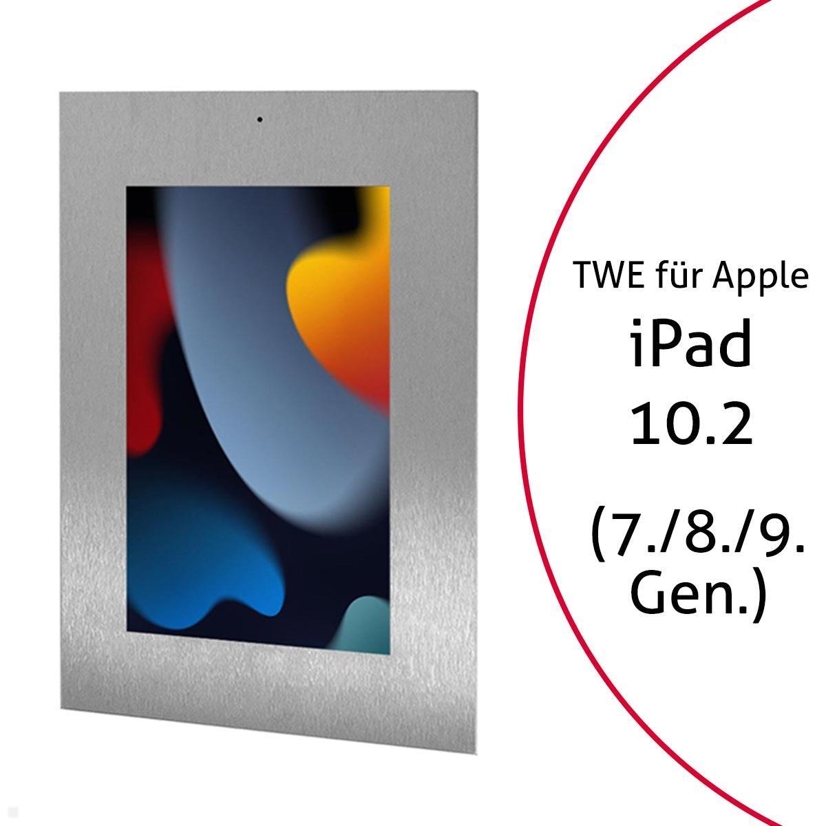 TabLines TWE088E Tablet Wandeinbau für Apple iPad 10.2 (7./8./9. Gen), DS, Edelstahl